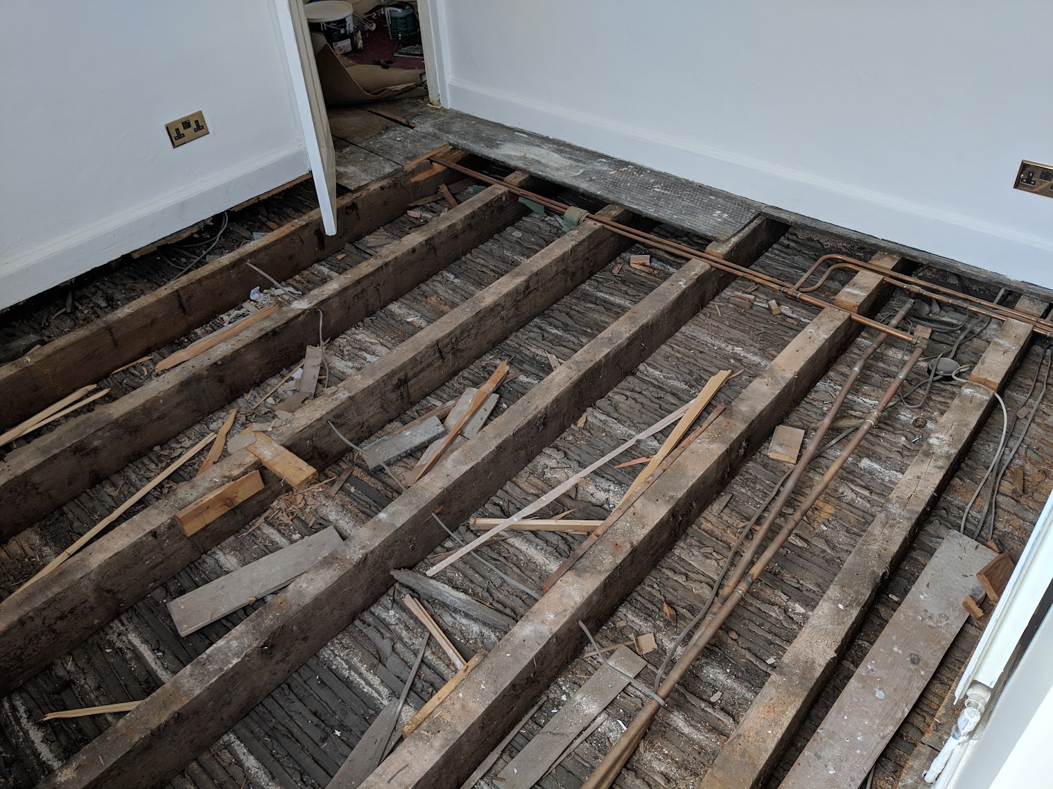 Burn finish floorboards