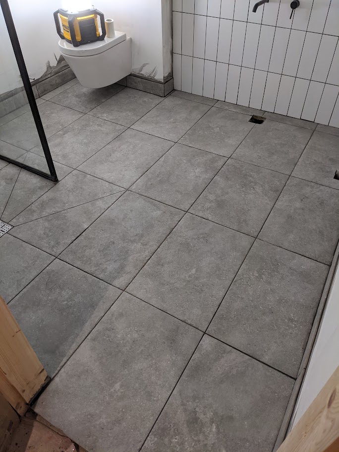 Bathroom floor tiling Image