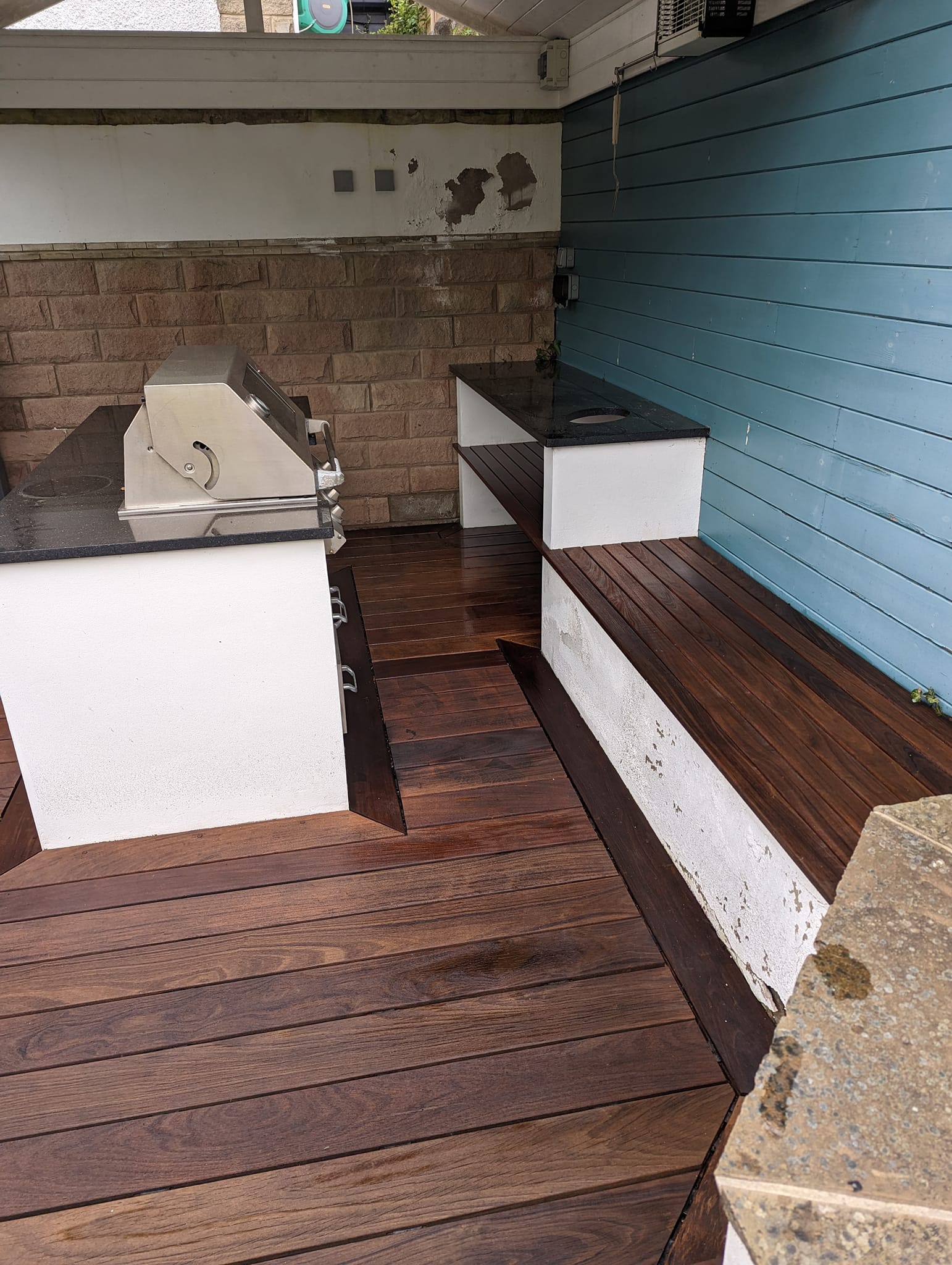 decking staining around a bbq image