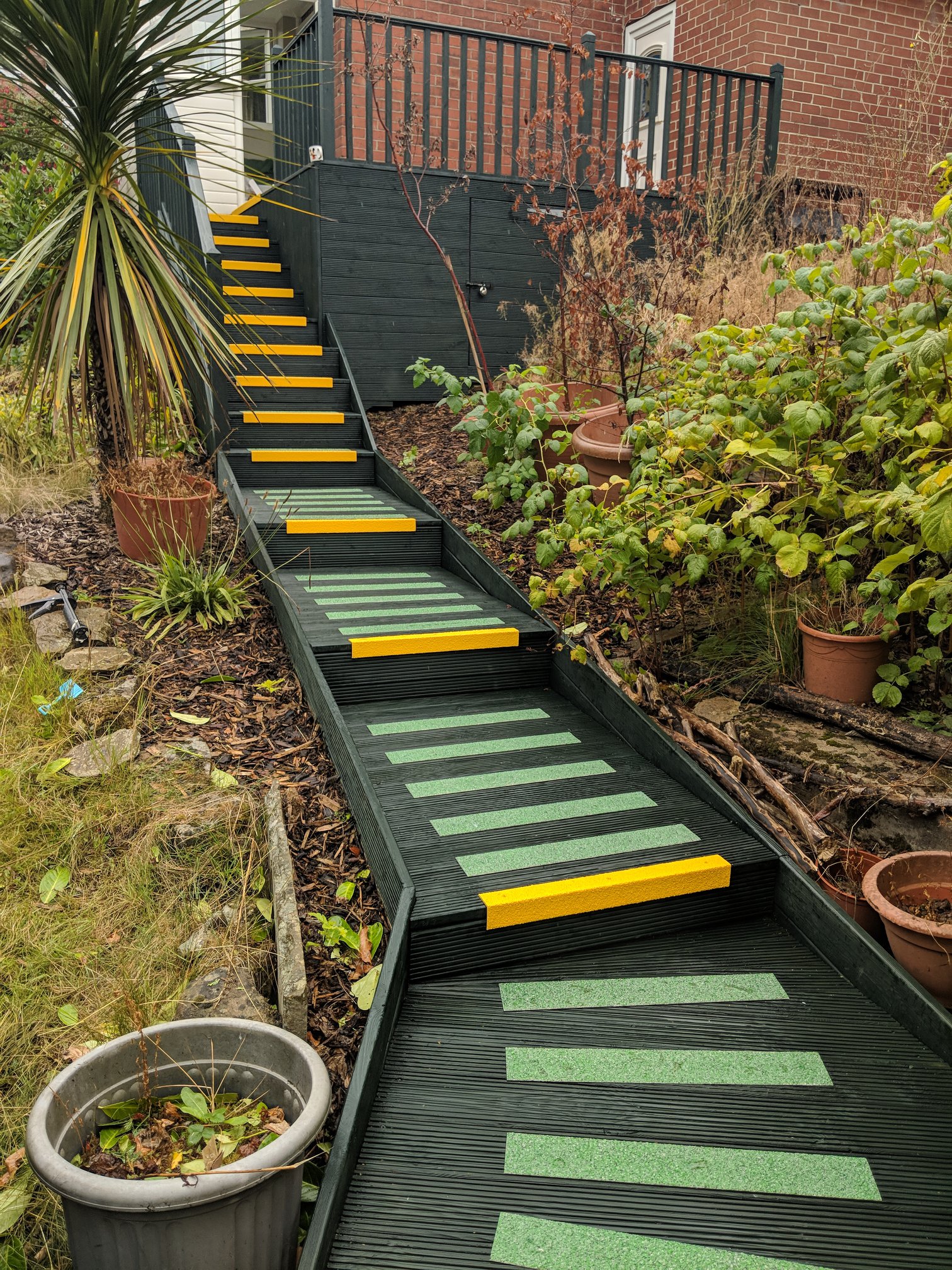 Decked stairs with anti-slip treads image